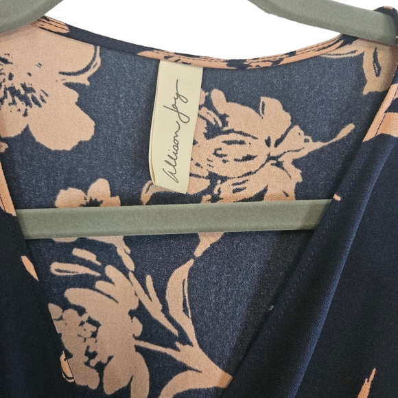 Allison Joy Navy Floral Wrap Dress - Picture 6 of 7
